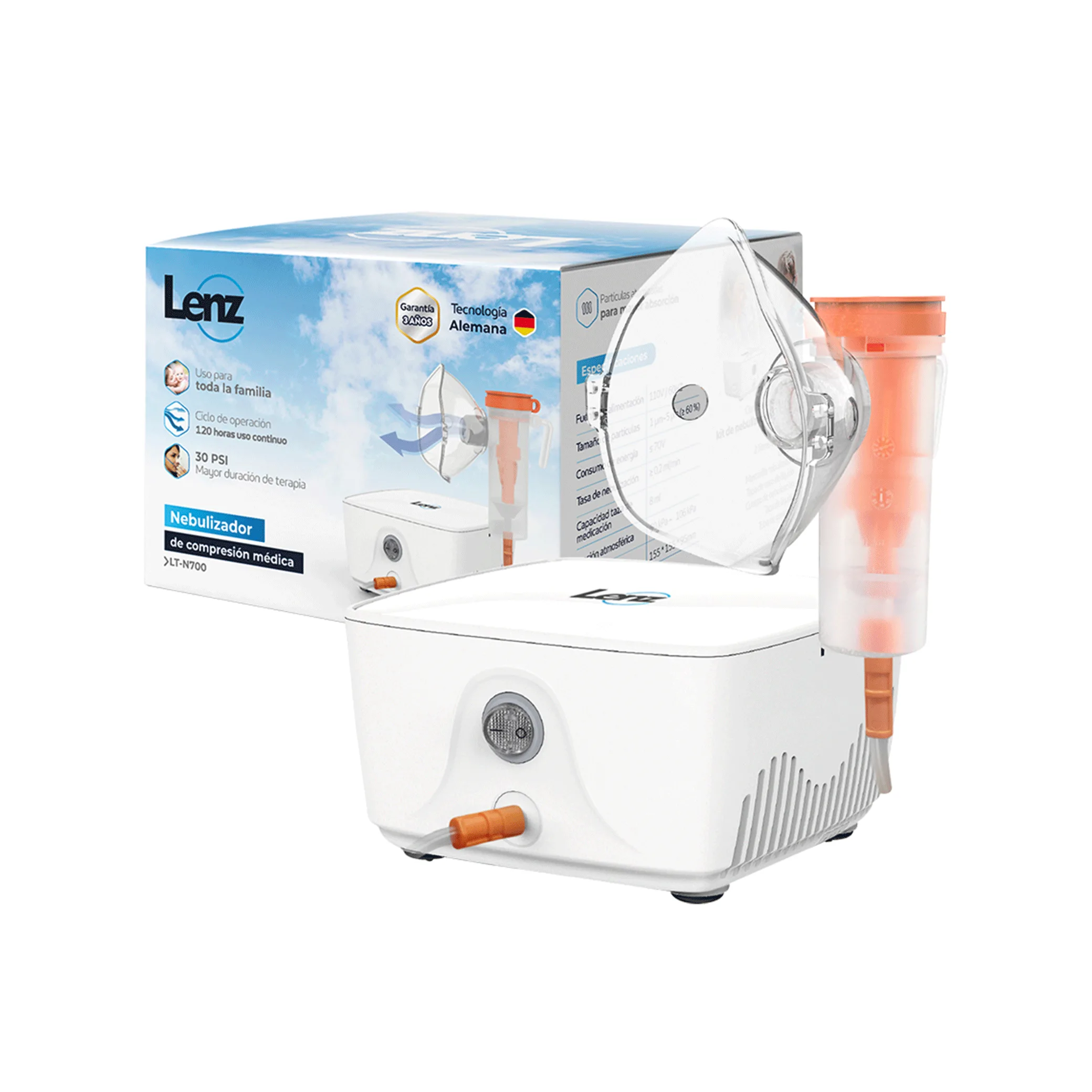 web-2 Nebulizador de compresión medica con caja